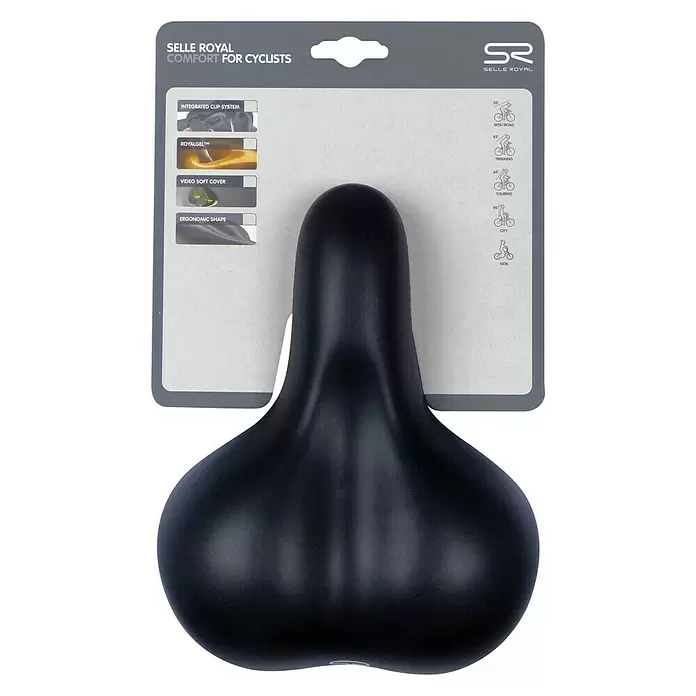 Selle Royal Fietszadel Country - Zwart, Geschikt voor: Dames - Vooraanzicht