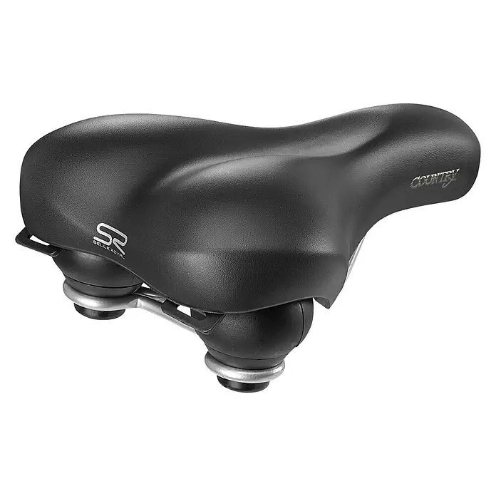 Selle Royal Fietszadel Country - Zwart, Geschikt voor: Heren - Diagonaal zicht