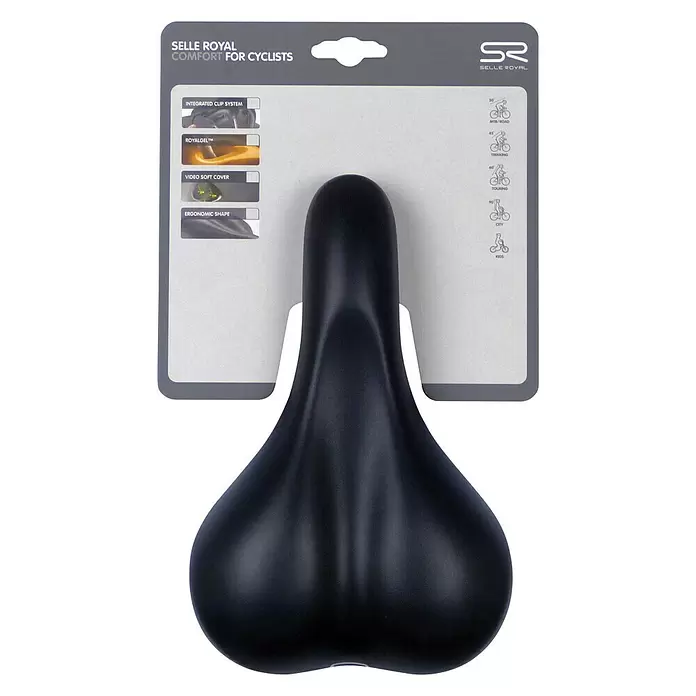 Selle Royal Fietszadel Country - Zwart, Geschikt voor: Heren - Vooraanzicht