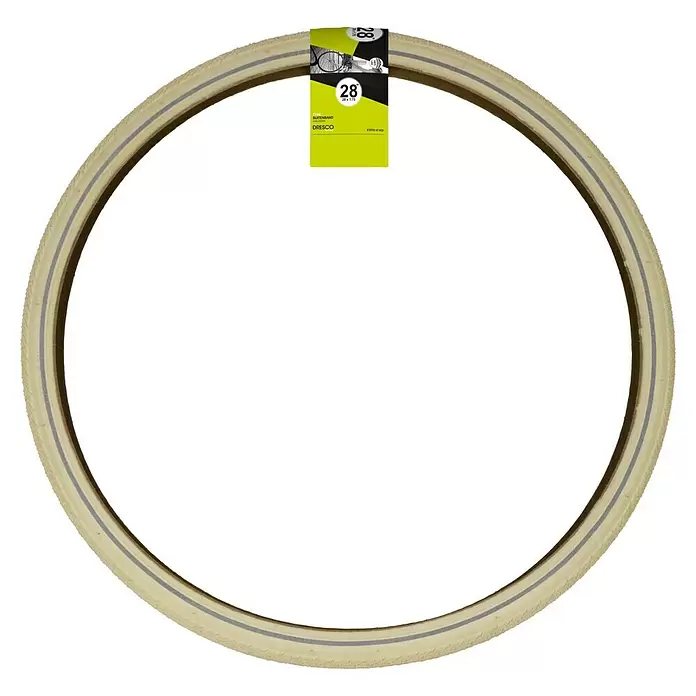 Dresco Fietsband APS Reflectie Crème - Grootte: 28″ x 1,75 - Vooraanzicht