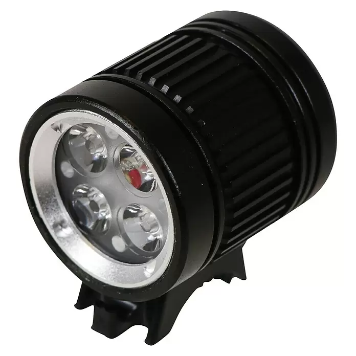 Dresco Ledkoplamp XP-G met Accupack 1100 Lumen - Zwart - Diagonaal zicht