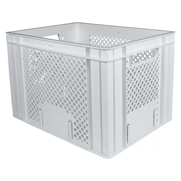 Fietskrat Wit - l x b x h: 40 x 30 x 26 cm - Diagonaal zicht