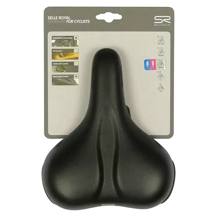 Selle Royal Fietszadel Rio Plus City Unisex - Zwart, Geschikt voor: Fietsen - Vooraanzicht