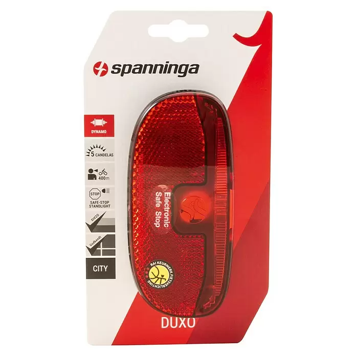 Spanninga Achterlicht Fiets Duxo Xds Dynamo - Led, Geschikt voor: Fietsen - Vooraanzicht