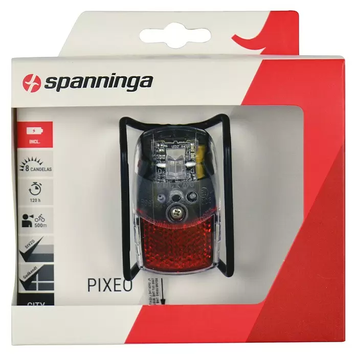 Spanninga Achterlicht Fiets Pixeo - Led, Geschikt voor: Fietsen - Vooraanzicht