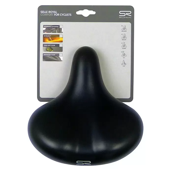 Selle Royal Fietszadel Gipsy unisex - Zwart, Geschikt voor: Fietsen - Vooraanzicht