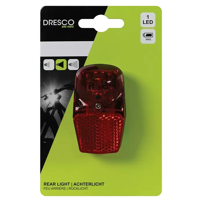 Dresco Achterlicht Spatbord 1 LED - Led, Geschikt voor: Fietsen - Vooraanzicht