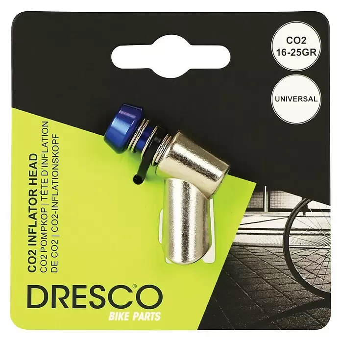 Dresco Pomp kop CO2 - Zilver/Blauw - Vooraanzicht