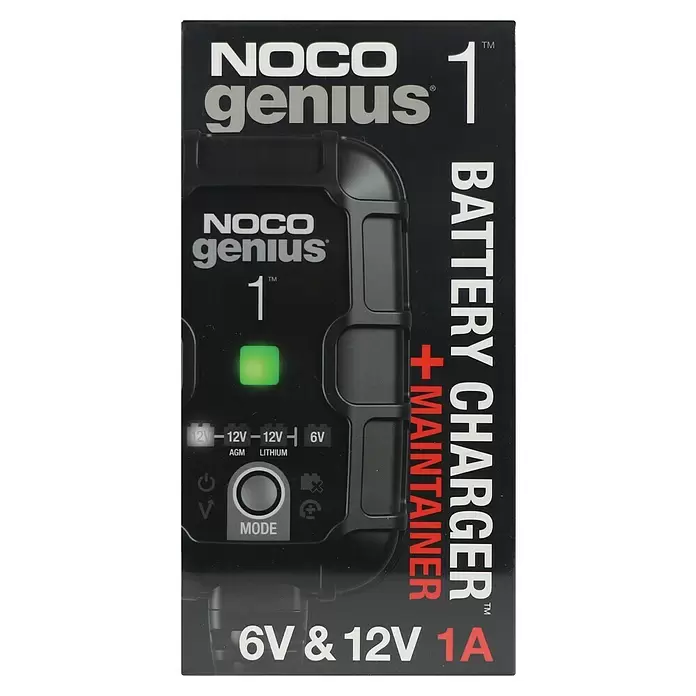 Noco Acculader Genius 1A - Geschikt voor: Alle batterijtypes - Vooraanzicht