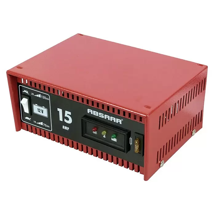 Absaar Acculader 15A - 12 V - Diagonaal zicht