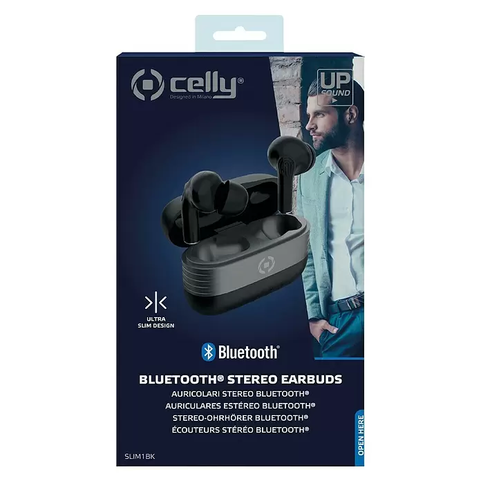 Celly Headset Slim1 Bluetooth - Zwart - Vooraanzicht