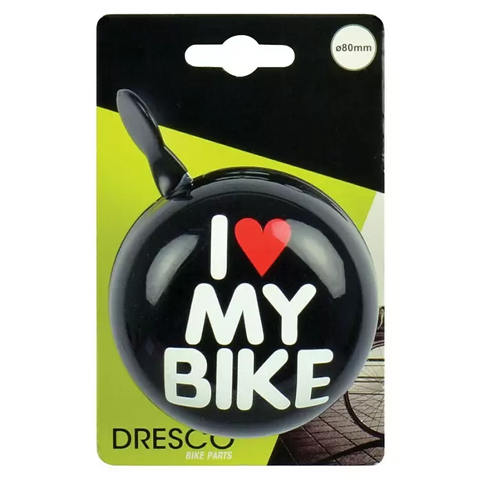 Dresco Fietsbel I Love My Bike - Metaal - Vooraanzicht