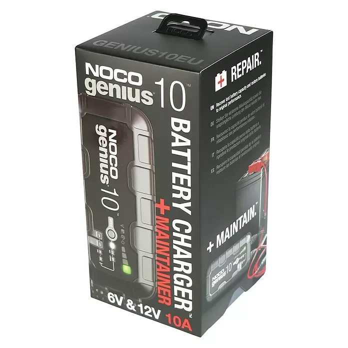 Noco Acculader Genius 10A - Geschikt voor: Loodaccu's - Diagonaal zicht
