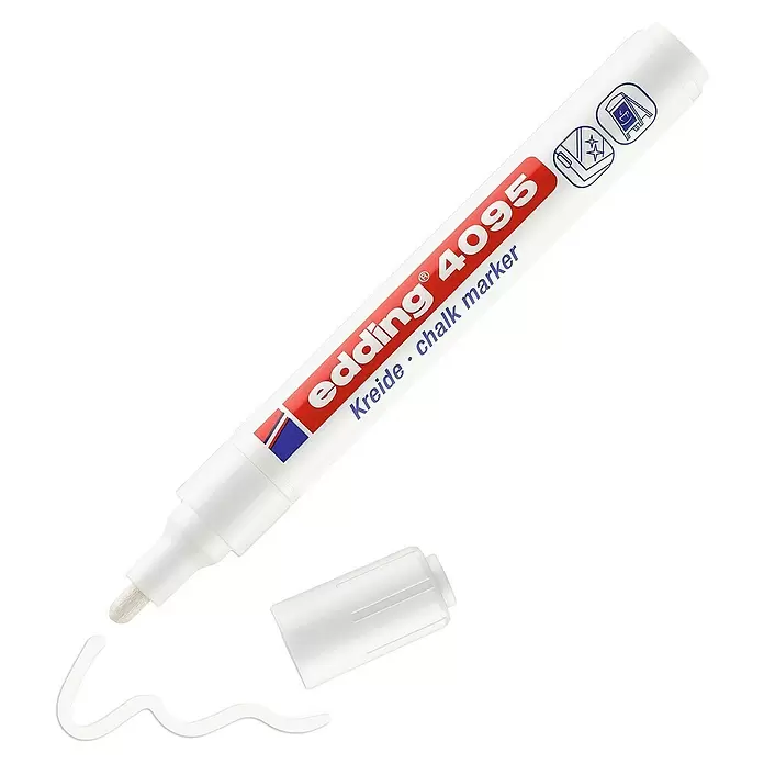 Edding Krijtmarker - Wit, 2 mm - 3 mm - Diagonaal zicht