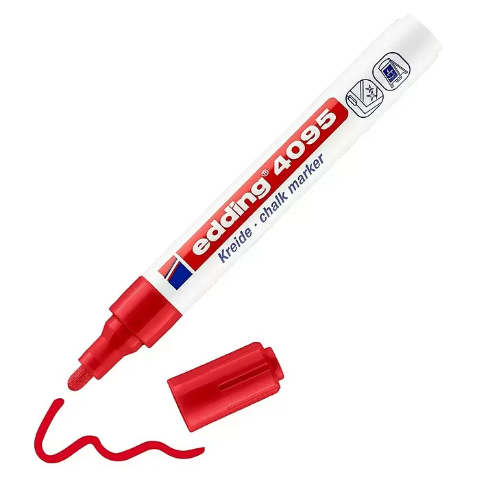 Edding Krijtmarker - Rood, 2 mm - 3 mm - Diagonaal zicht