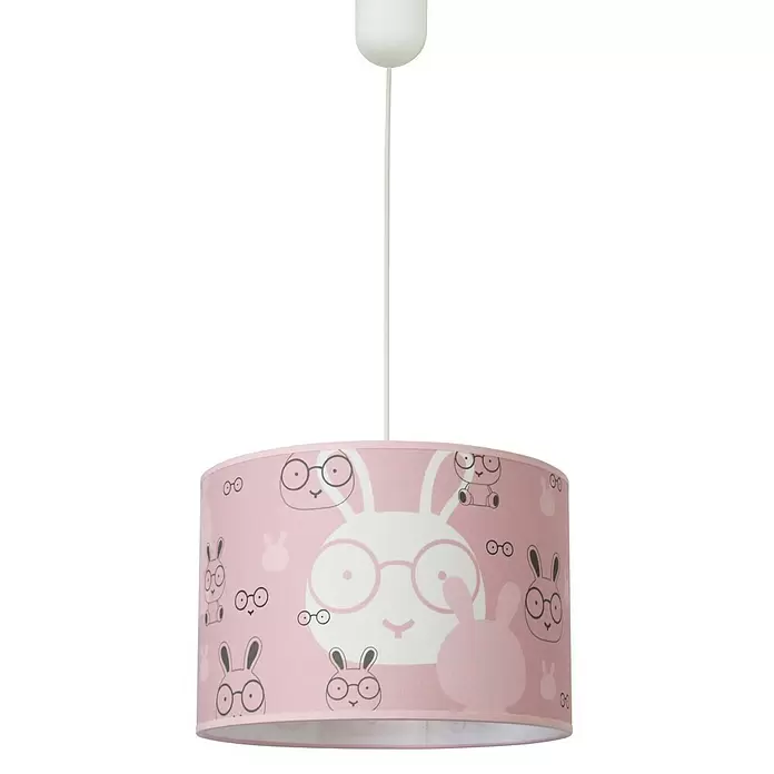Idp Lampshades Lámpara colgante redonda Bunny - 40 W, Ø x Al: 30 x 20 cm, Rosa, Rosa, E27 - Vista frontal