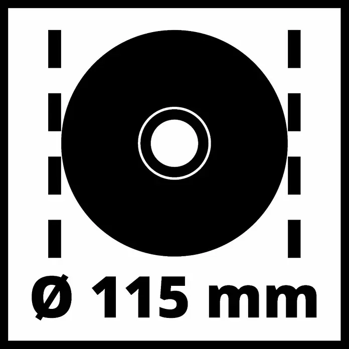 Einhell Amoladora TC-AG 115/1 - 750 W, Diámetro disco: 115 mm, Número de revoluciones de marcha en vacío: 12.000 r.p.m. - Dibujo técnico