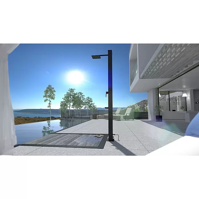 Steinbach Solardusche Straight Line - Höhe: 220 cm, Fassungsvermögen: 40 l, Aluminiumtank - Stimmungsaufnahme