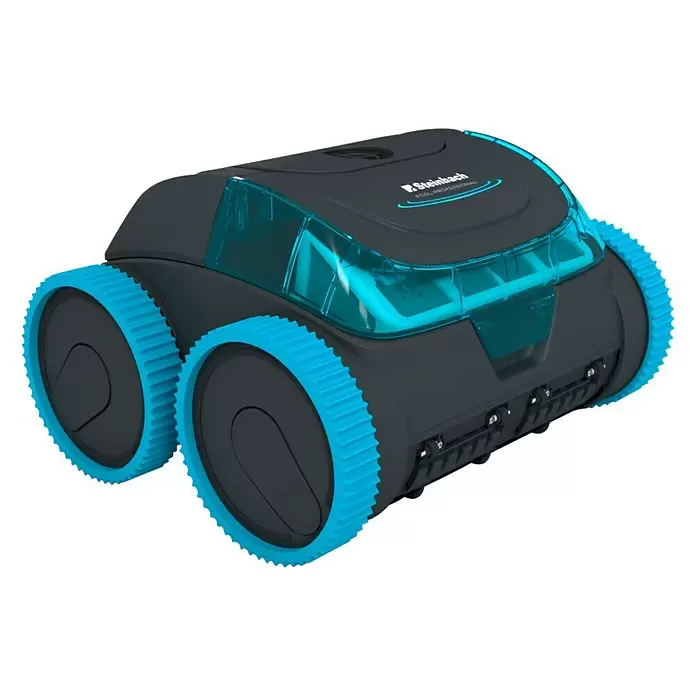 Steinbach Poolroboter Poolrunner Battery Pro Performance - Passend für: Pools mit bis zu 50 m² Bodenfläche, Durchflussmenge: 15.000 l/h, Steuerung per Smartphone-App - Diagonale Ansicht