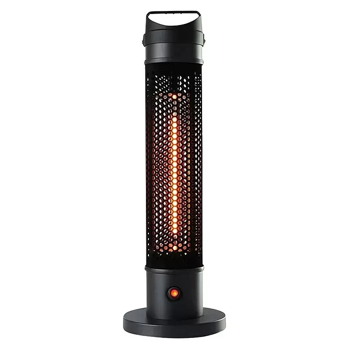 Infracrvena grijalica Cobalt - 800 W, Visina: 61 cm, Crne boje - Pogled sprijeda