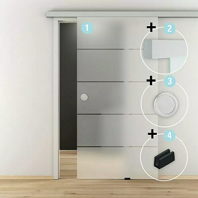 Diamond Doors Jubidoor 6.0 - 935 x 2.058 mm, Sigurnosno kaljeno staklo (ESG) - Živopisni prikaz
