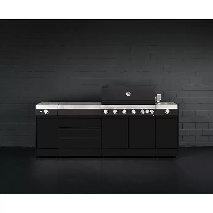 Kingstone Grillküchen-Modul The Quad Big - Schwarz, L x B x H: 55,3 x 73 x 91,3 cm - Stimmungsaufnahme