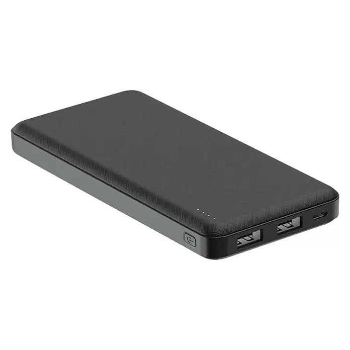 Celly Powerbank Energy 10000 mAh - Zwart - Diagonaal zicht