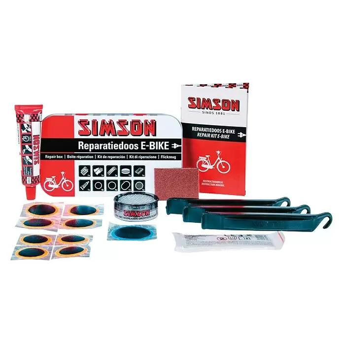 Simson Bandenreparatieset E-Bike - 10 plakbeurten - Diagonaal zicht