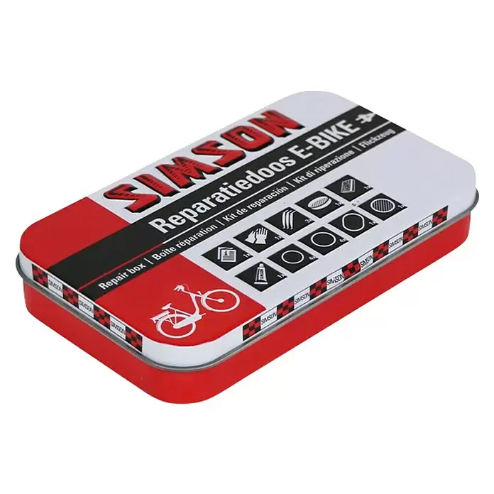 Simson Bandenreparatieset E-Bike - 10 plakbeurten - Diagonaal zicht