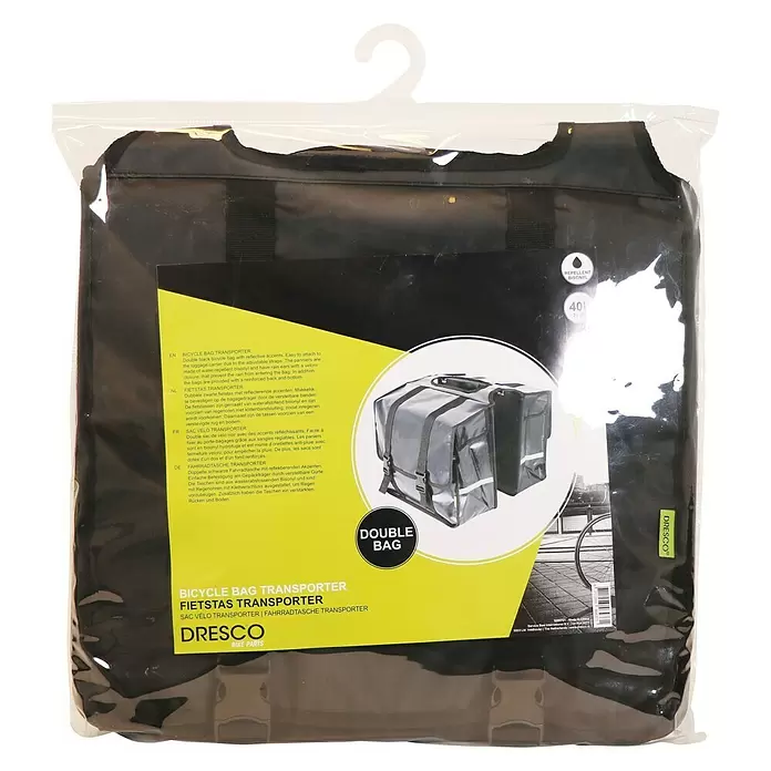 Dresco Fietstas dubbel Transporter 40 liter - l x b x h: 33 x 15 x 39 cm - Vooraanzicht