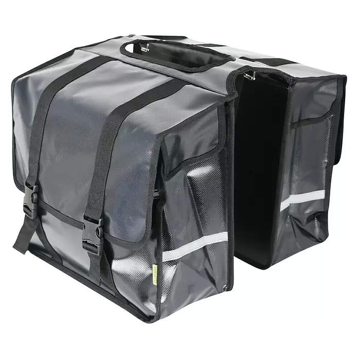 Dresco Fietstas dubbel Transporter 40 liter - l x b x h: 33 x 15 x 39 cm - Diagonaal zicht