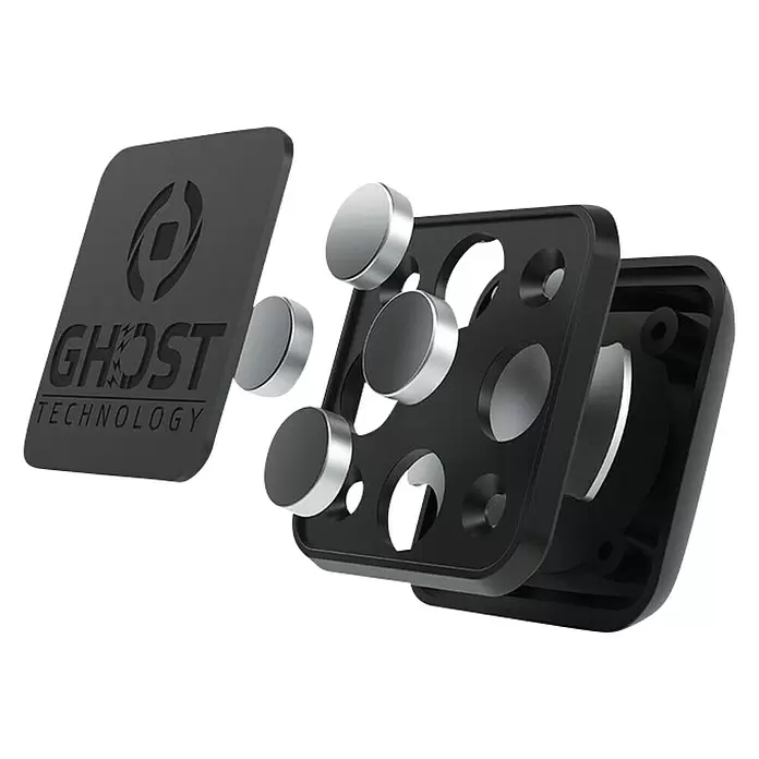 Celly Telefoonhouder Magnetisch Ghost Fix - Kunststof, Zwart, Geschikt voor: Auto's - Diagonaal zicht