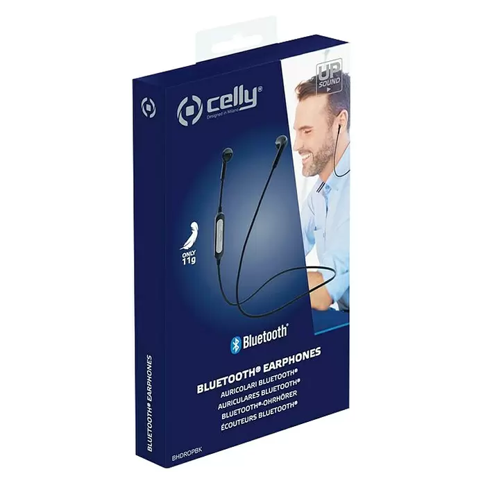 Celly Oordopjes Bluetooth + Microfoon - Zwart - Diagonaal zicht
