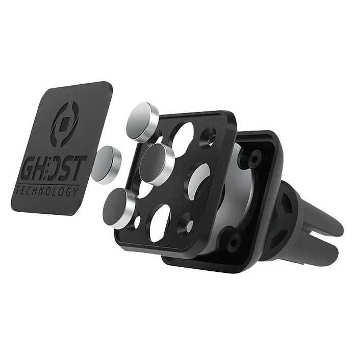 Celly Telefoonhouder Magnetisch Ghost Vent - Kunststof, Zwart, Geschikt voor: Auto's - Diagonaal zicht