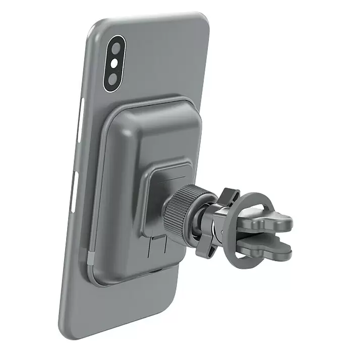 Celly Telefoonhouder Magnetisch Ghost + Draadloze Lader - Kunststof, Zwart, Geschikt voor: Auto's - Diagonaal zicht