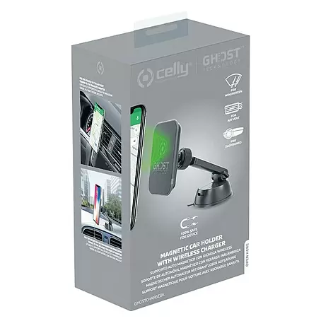Celly  Telefoonhouder Magnetisch Ghost + Draadloze Lader