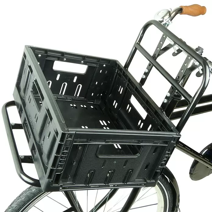 Dresco Fietskrat Opvouwbaar 20 liter - Zwart, l x b x h: 40 x 30 x 17 cm - Close-up