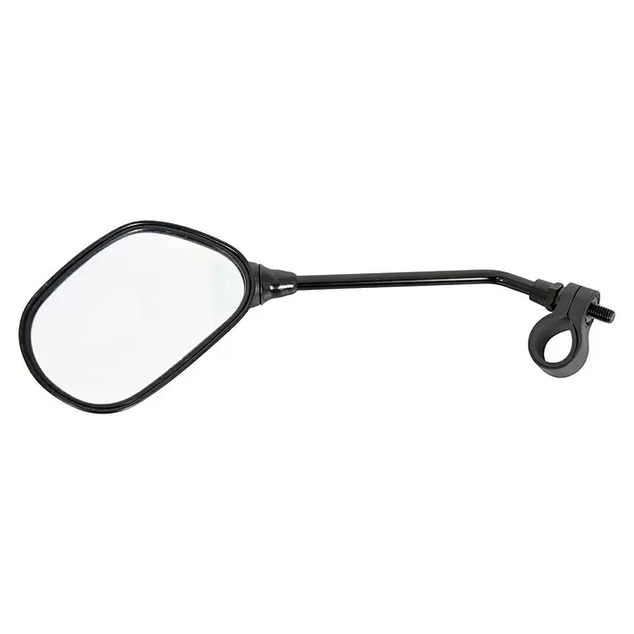 Dresco Fietsspiegel met reflector - Zwart - Vooraanzicht