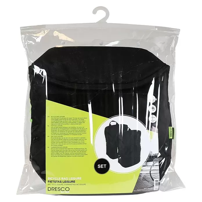 Dresco Fietstas dubbel Leisure 36 liter - l x b x h: 43 x 17 x 39 cm - Vooraanzicht