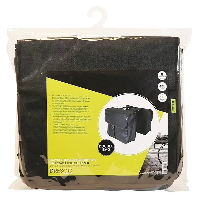 Dresco Fietstas dubbel Luxe Shopper 40 liter - l x b x h: 38 x 14 x 40 cm - Vooraanzicht