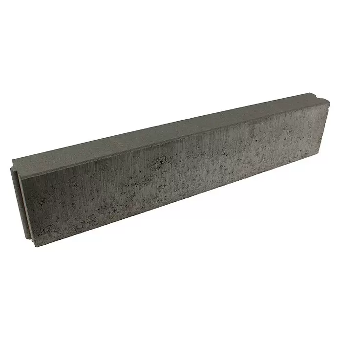 Opsluitband - 100 x 20 x 10 cm, Grijs, Beton - Diagonaal zicht