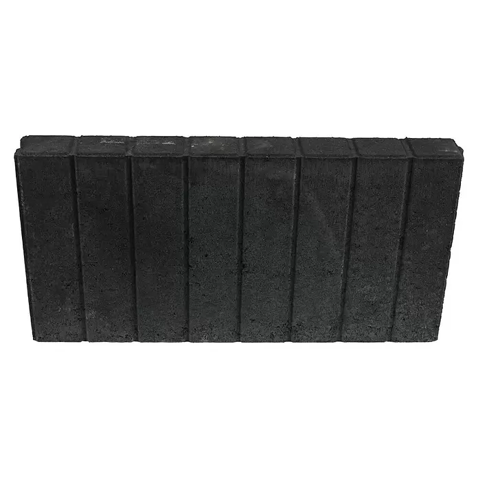 Rechthoekige palissade Recht - 50 x 6 x 25 cm, Antraciet, Beton - Diagonaal zicht