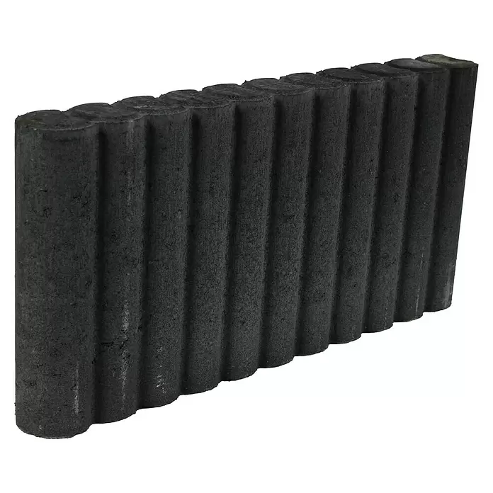 Ronde palissade Rond - Antraciet, Beton, 50 x 6 x 25 cm - Diagonaal zicht