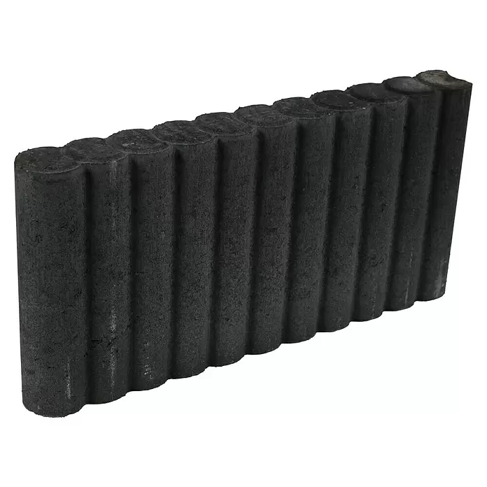 Ronde palissade Rond - Antraciet, Beton, 50 x 6 x 25 cm - Diagonaal zicht