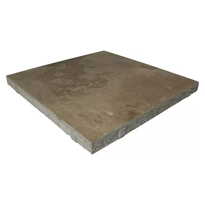 Terrastegel Superieur keramiek op beton - Cotto Bruin - Diagonaal zicht