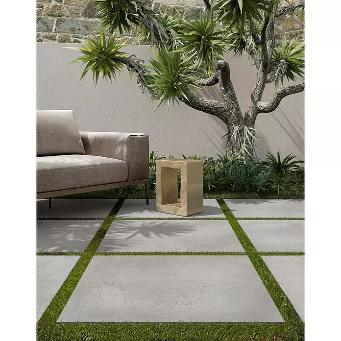 Keramische tegel Groot - 90 x 90 cm, Punta Molare Grijs - Sfeeropname