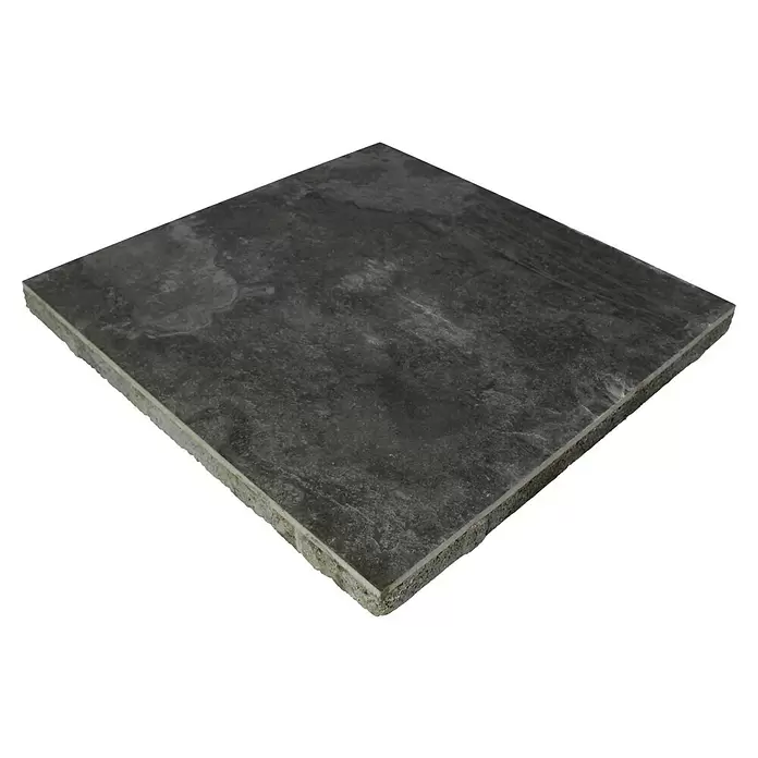 Terrastegel Superieur keramiek op beton - Marmo Stone Zwart - Diagonaal zicht