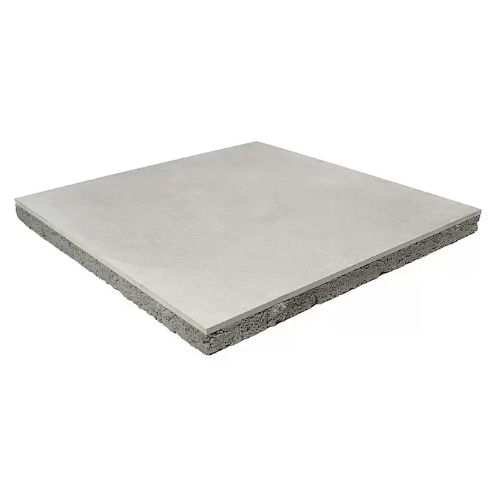 Terrastegel Superieur keramiek op beton - Bauge Grigia Grijs - Diagonaal zicht