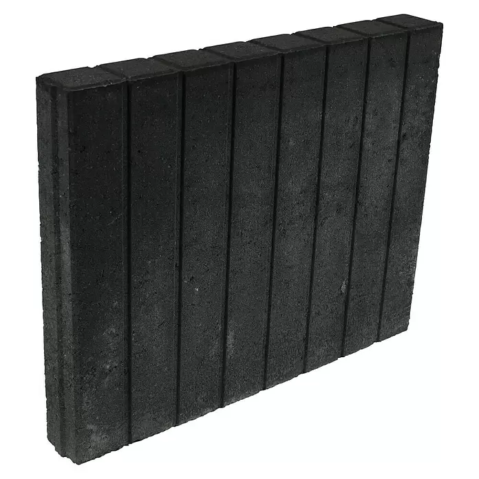 Rechthoekige palissade Recht - 50 x 6 x 40 cm, Antraciet, Beton - Diagonaal zicht