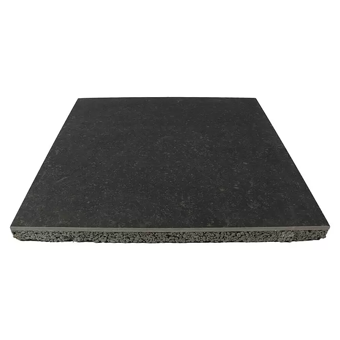 Terrastegel Superieur keramiek op beton - Zwart - Diagonaal zicht